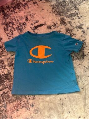 Champion Kids Teal Tee with Orange Logo